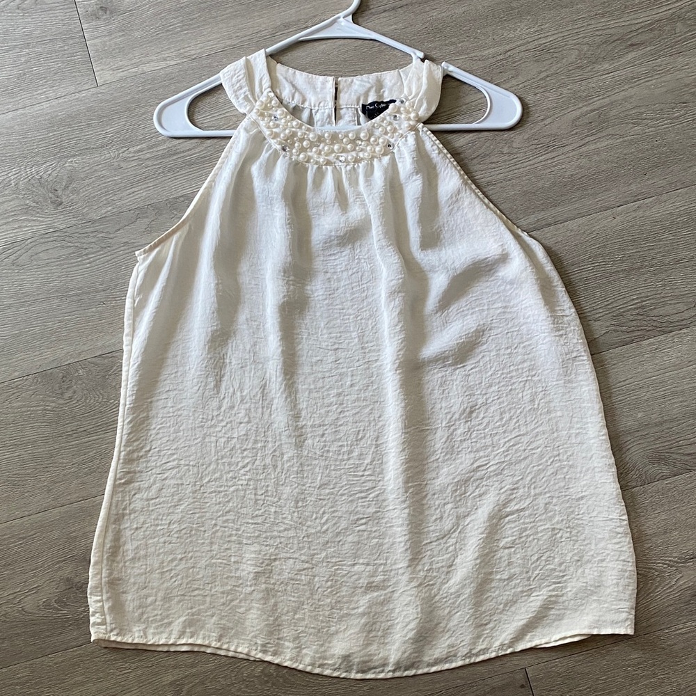 Nue Options Cream Sleeveless Tank Top